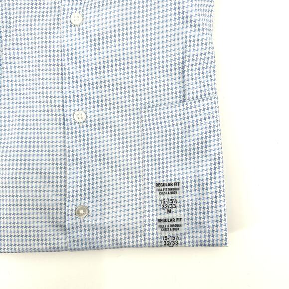 Van Heusen stain shield regular fit dress shirt in mist pattern Size M - Picture 2 of 4